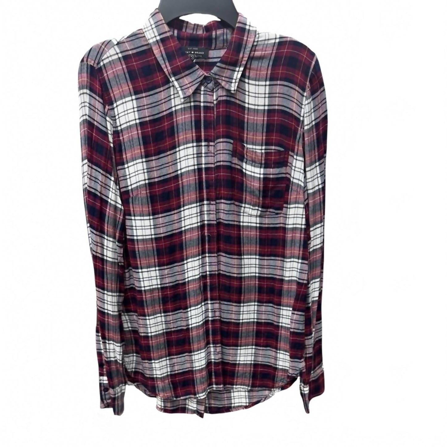 Plaid Shirt In Burgundy And White
