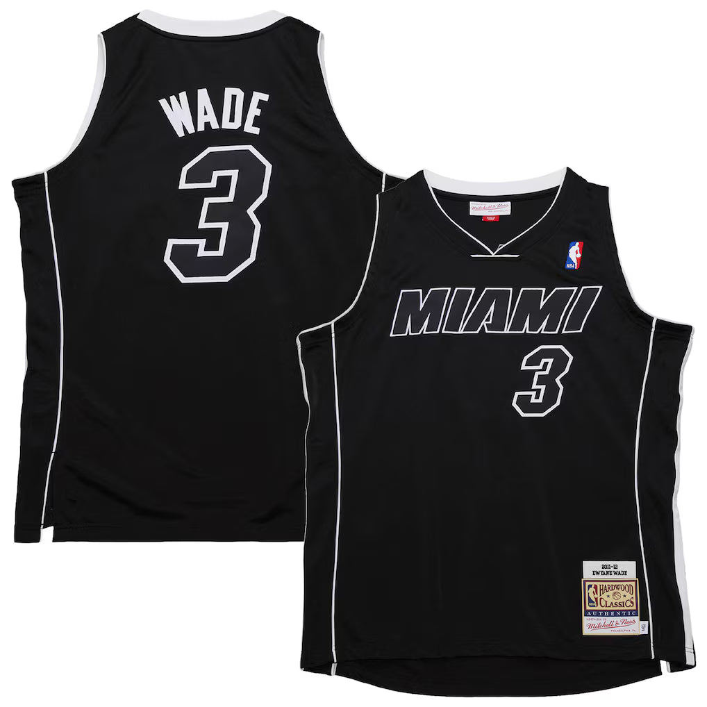 Dwyane Wade Miami Heat Mitchell & Ness 2025/26 Hardwood Classics Authentic Jersey - Black