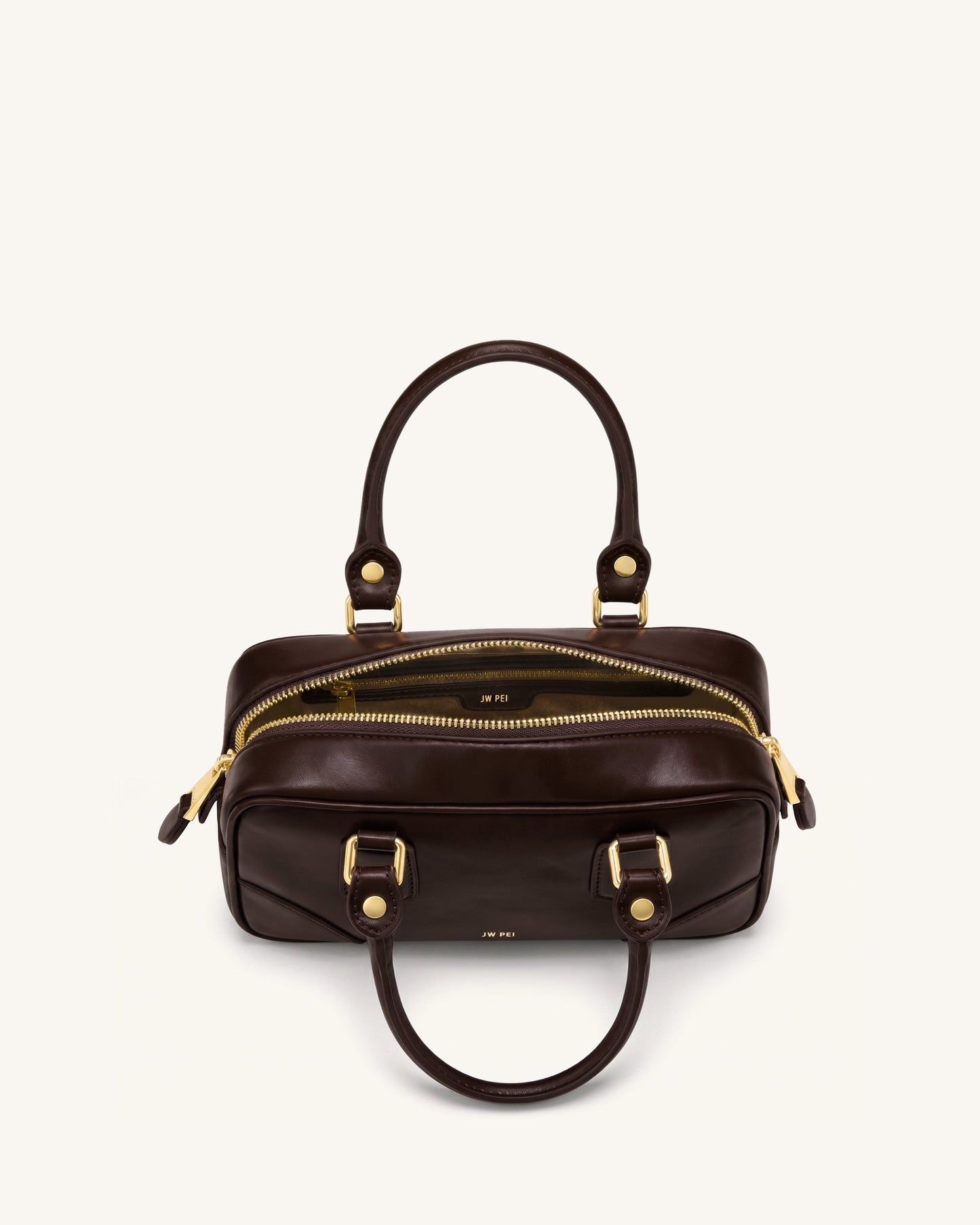 Odette Boston Top Handle Bag - Dark Brown