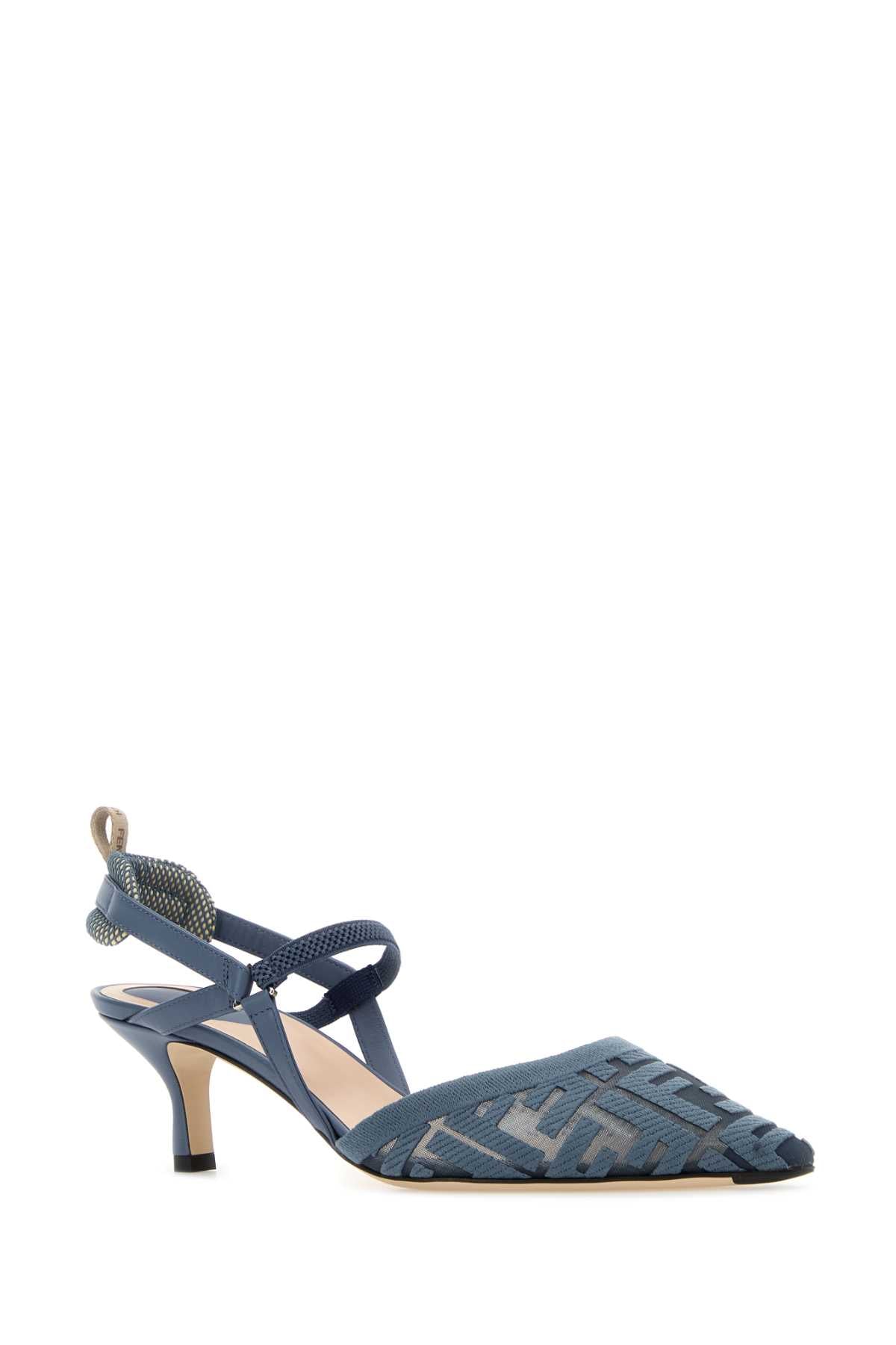 Fendi Women Cerulean Blue Mesh Colibr㬠Lite Pumps