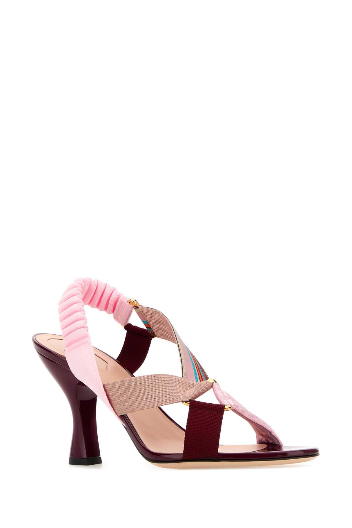 Fendi Women Multicolor Fabric Colibr㬠Iconic Sandals