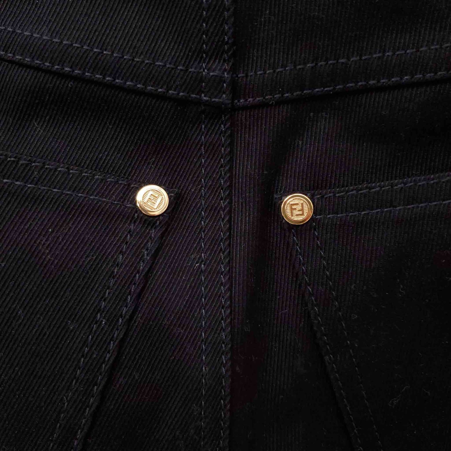 FENDI BLACK LOGO JEANS - SIZE 36