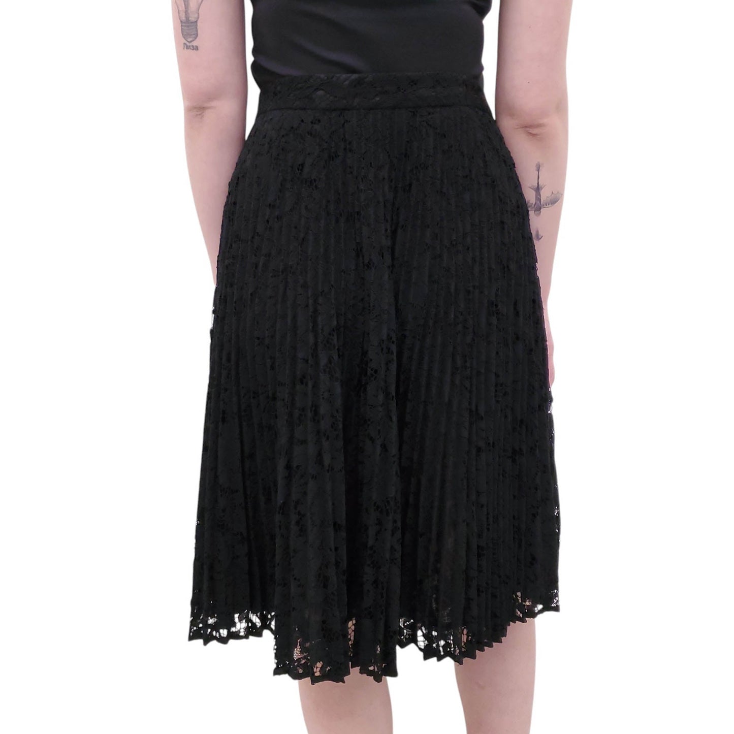 VALENTINO PLEATED LACE SKIRT - SIZE 12