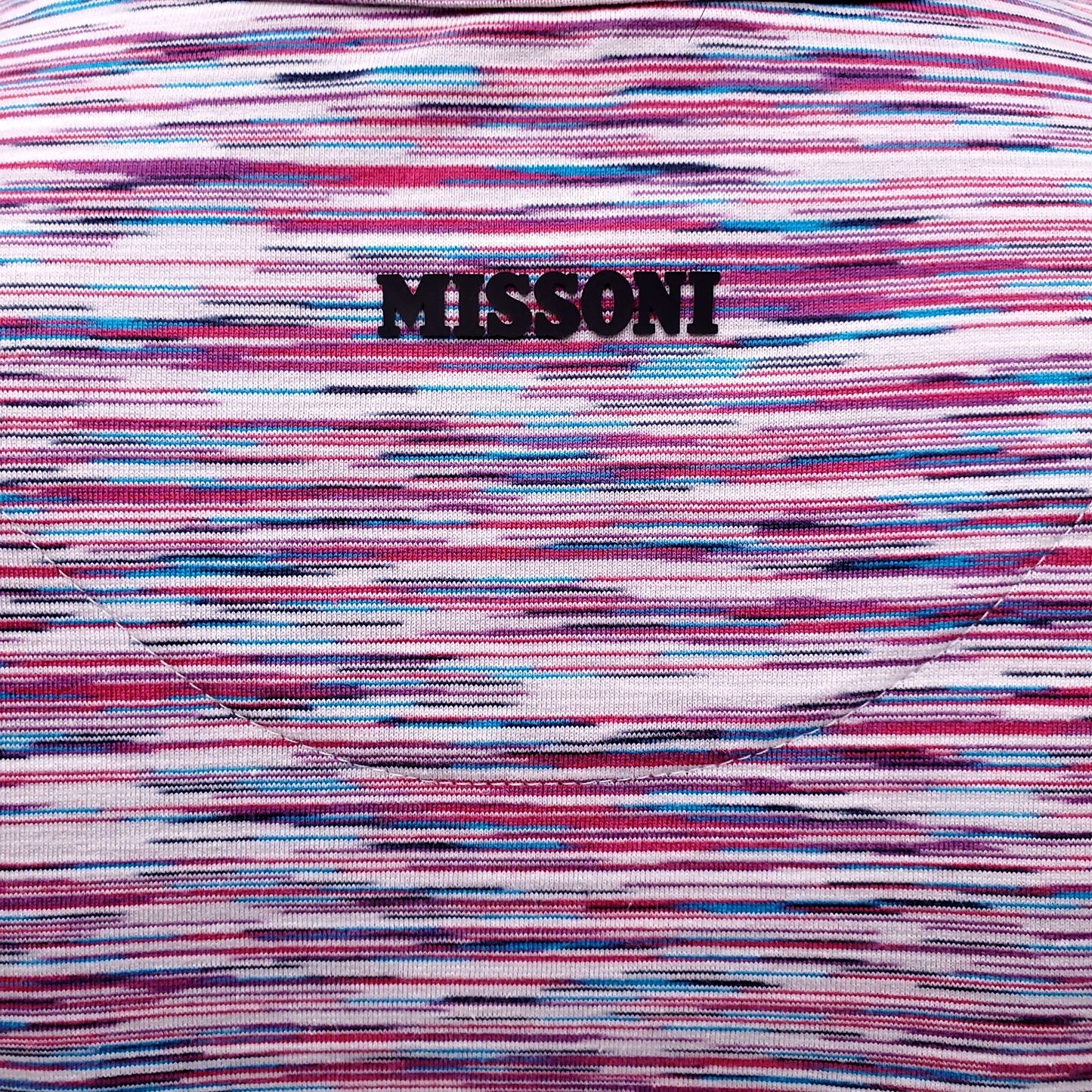 MISSONI PURPLE AND BLUE STRIPED COTTON SLEEVELESS MAXI DRESS - SIZE 36