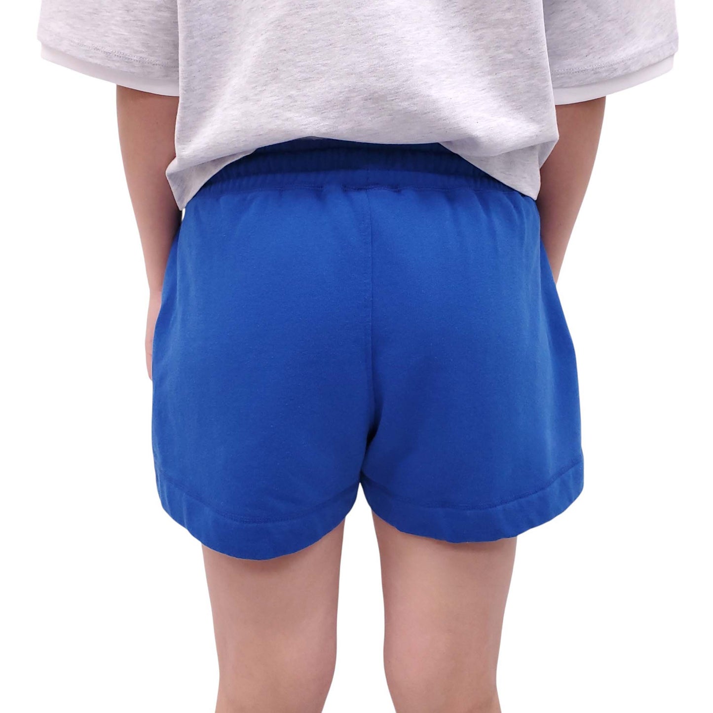 GANNI ROYAL BLUE LOGO GYM SHORTS - SIZE L