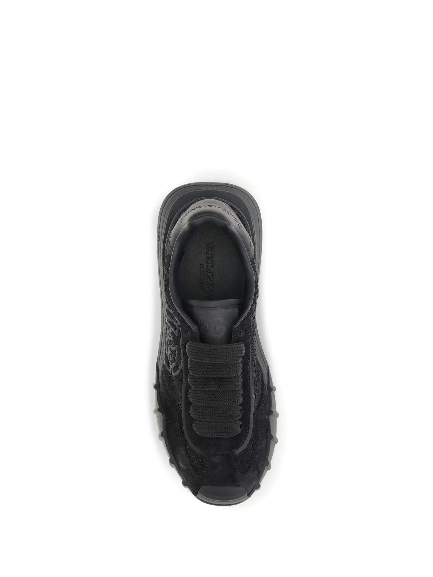 Dolce & Gabbana Women Leather And Lace Sneakers