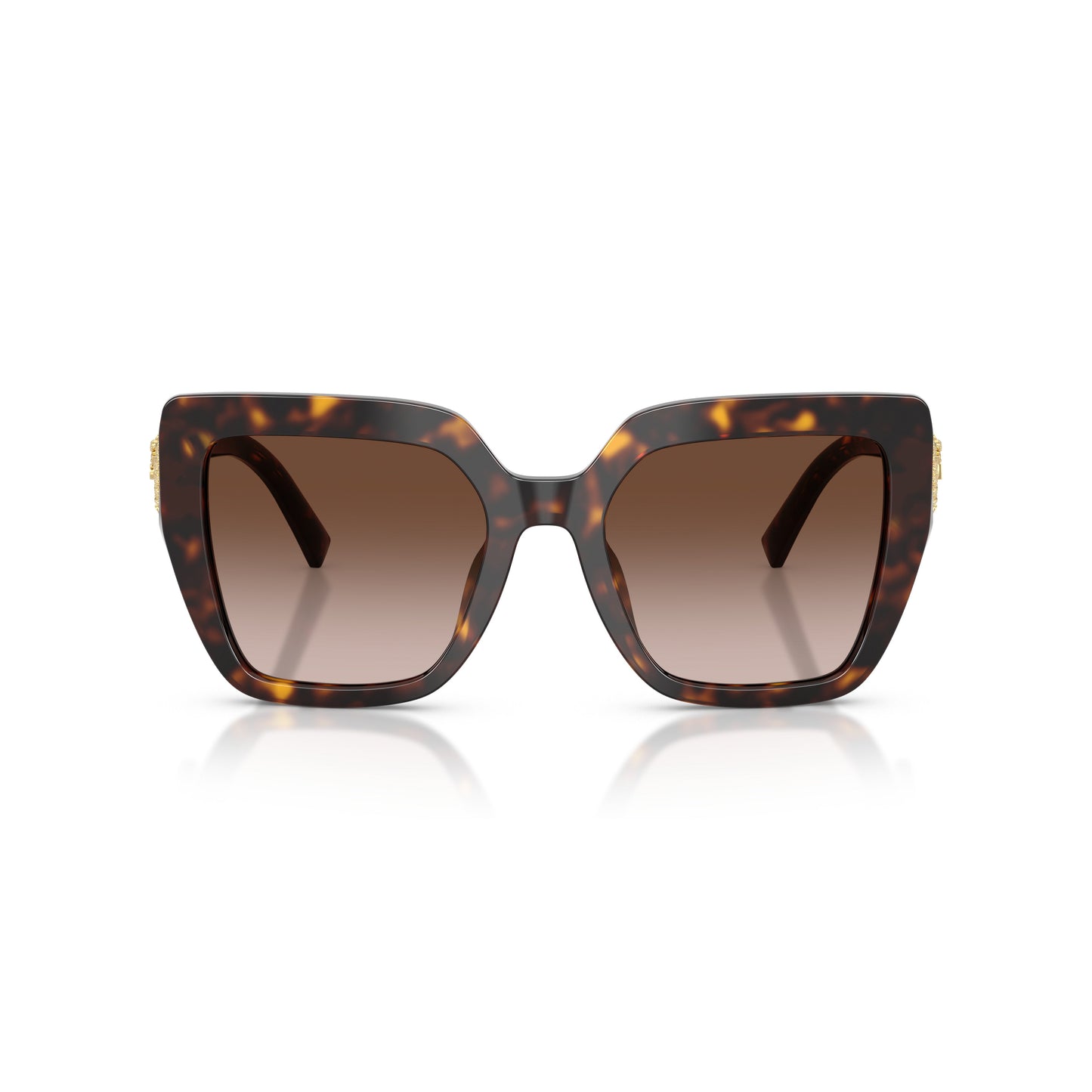 Oversized Tortoiseshell Frame Sunglasses With Gradient Brown Lenses