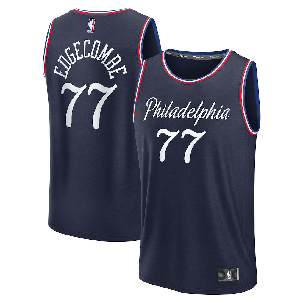 VJ Edgecombe Philadelphia 76ers Fanatics 2025/26 City Edition Fast Break Jersey - Navy