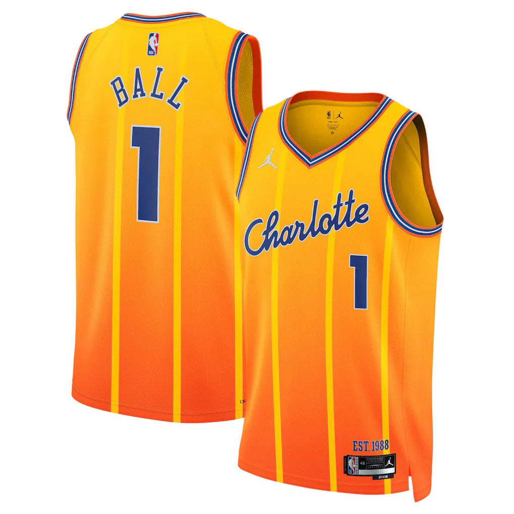LaMelo Ball Charlotte Hornets 2025/26 Swingman Jersey - Orange - City Edition