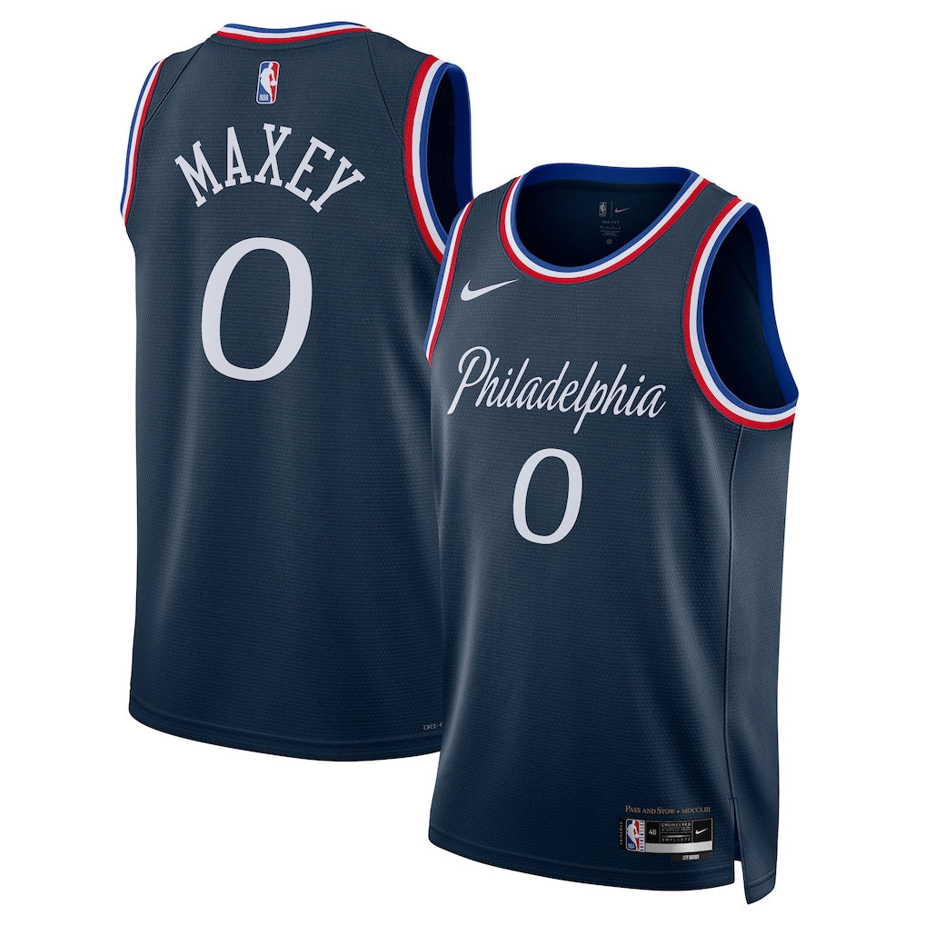 Tyrese Maxey Philadelphia 76ers 2025/26 Swingman Jersey - Navy - City Edition