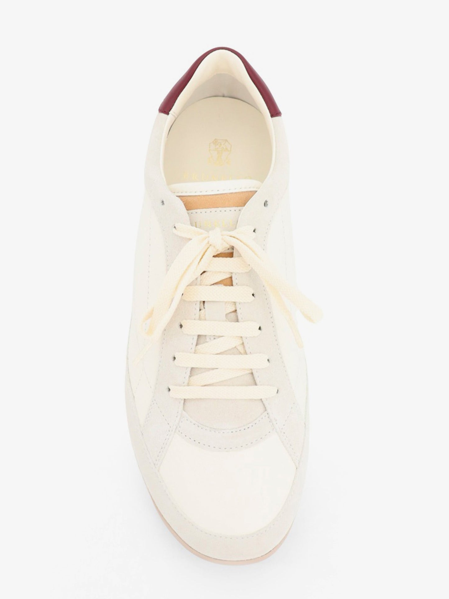 Brunello Cucinelli Men Leather Sneakers With Suede Inserts