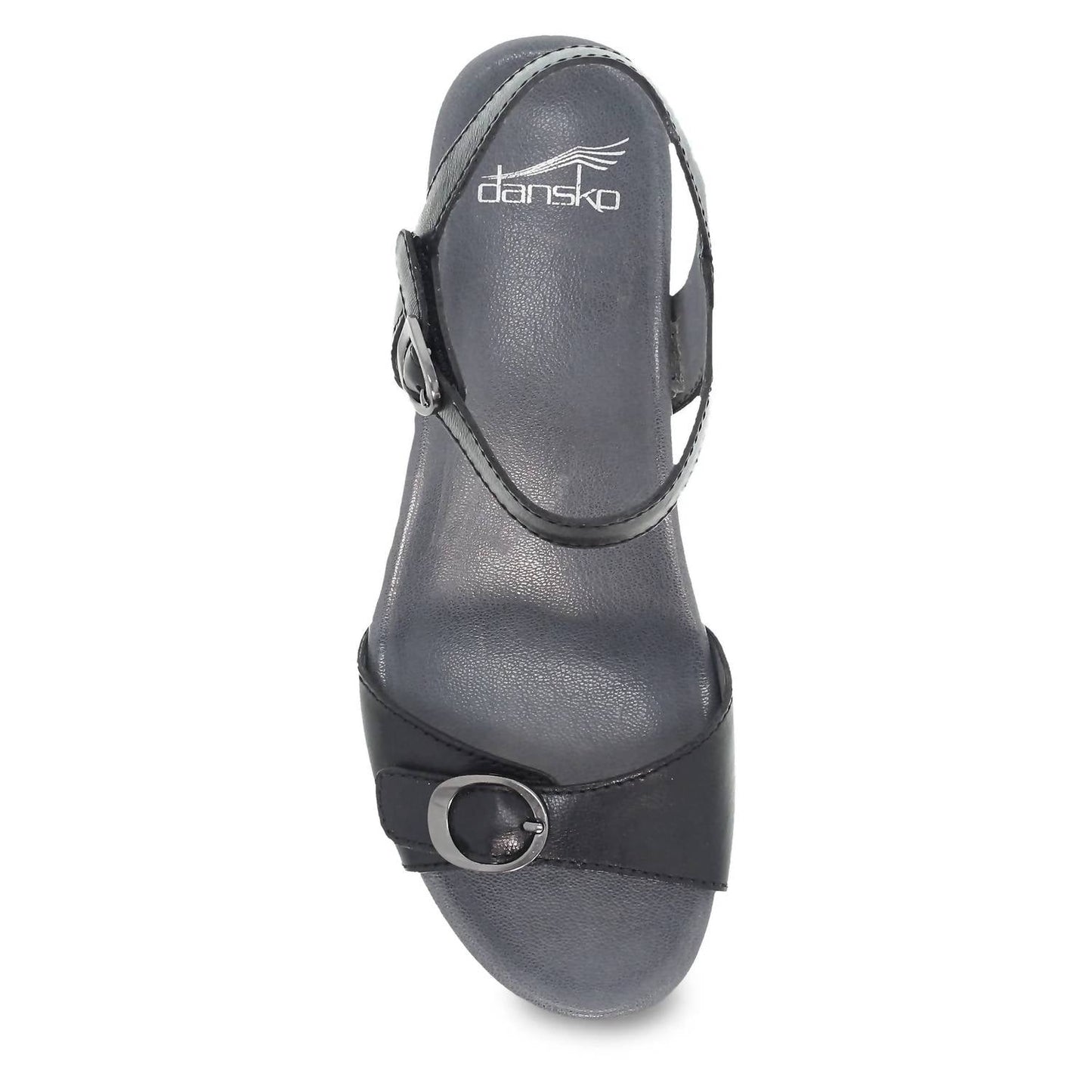 Women's Arielle Leather Wedge Sandals In Black Glazed