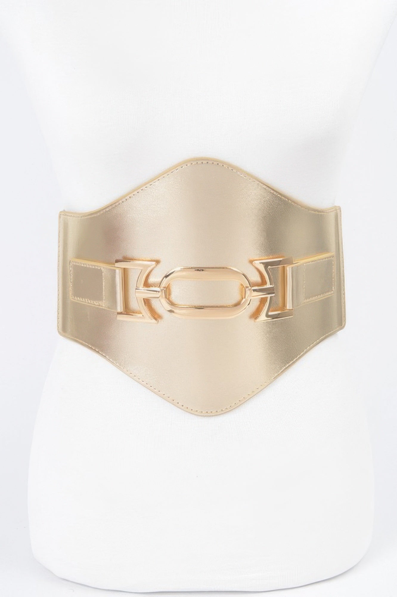 Faux Leather Wide Elastic Plus Size Belt