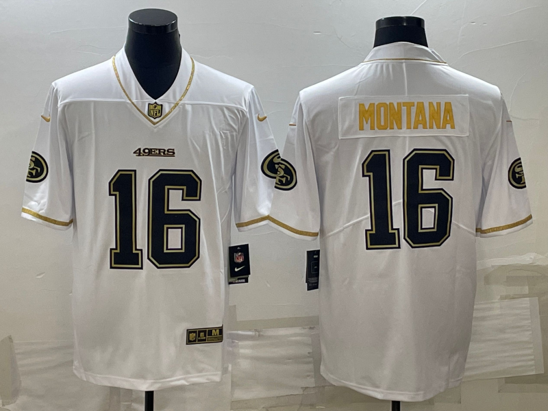 Men's San Francisco 49ers Joe Montana #16 White Player jersey