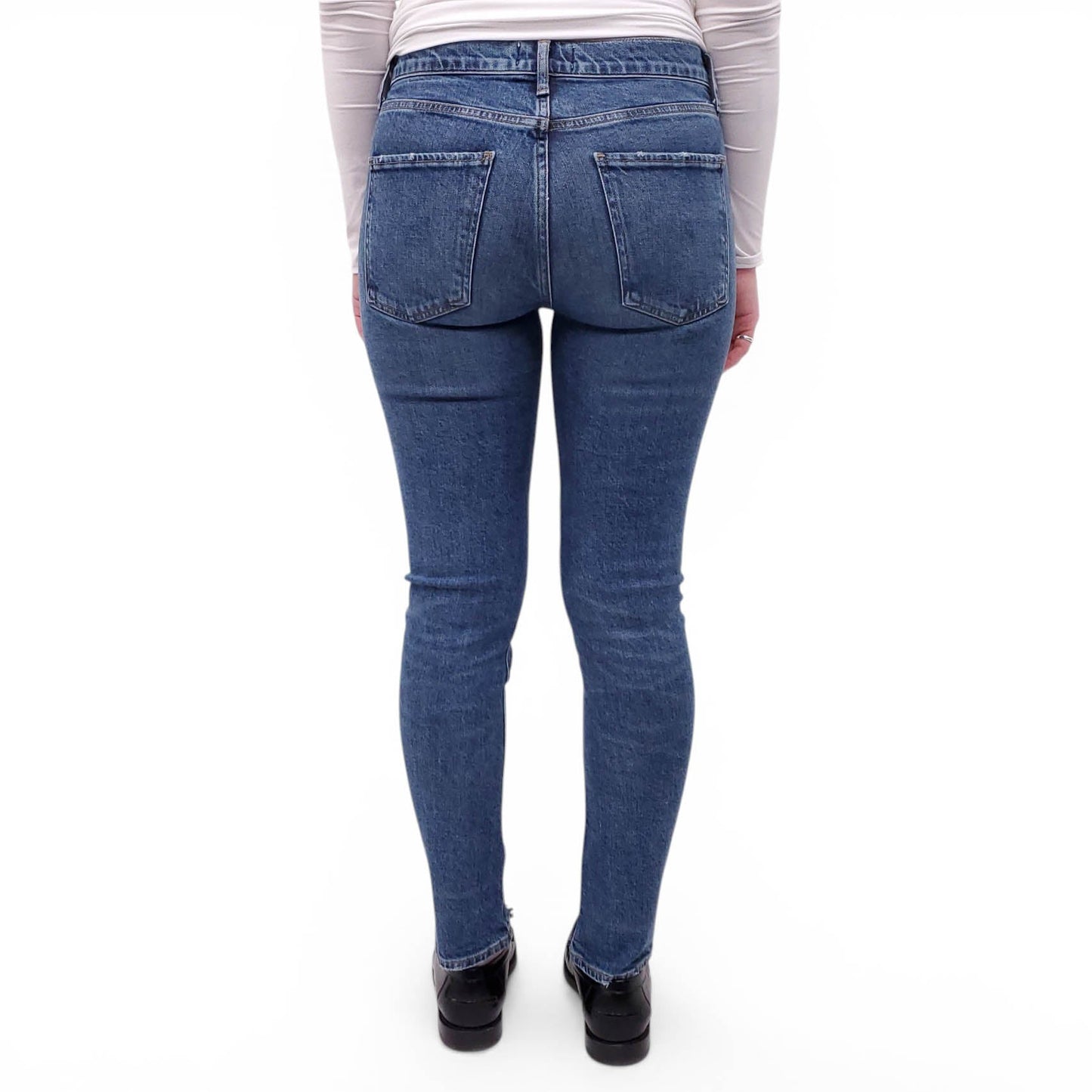 AGOLDE MEDIUM WASH 'TONI' SKINNY JEANS - SIZE 26