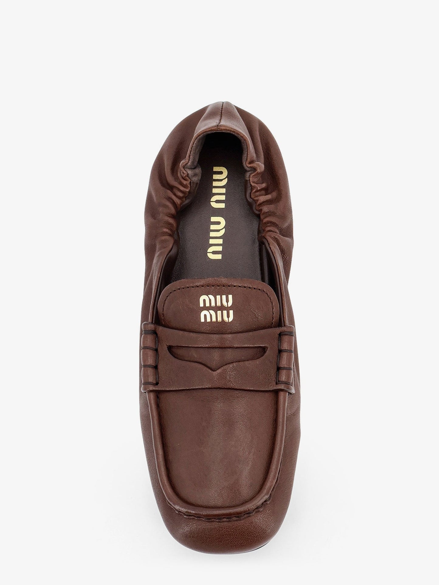Miu Miu Women Ruches Leather Loafers
