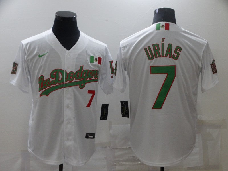 Men's Los Angeles Dodgers Julio Urias #7 White Game Baseball jersey