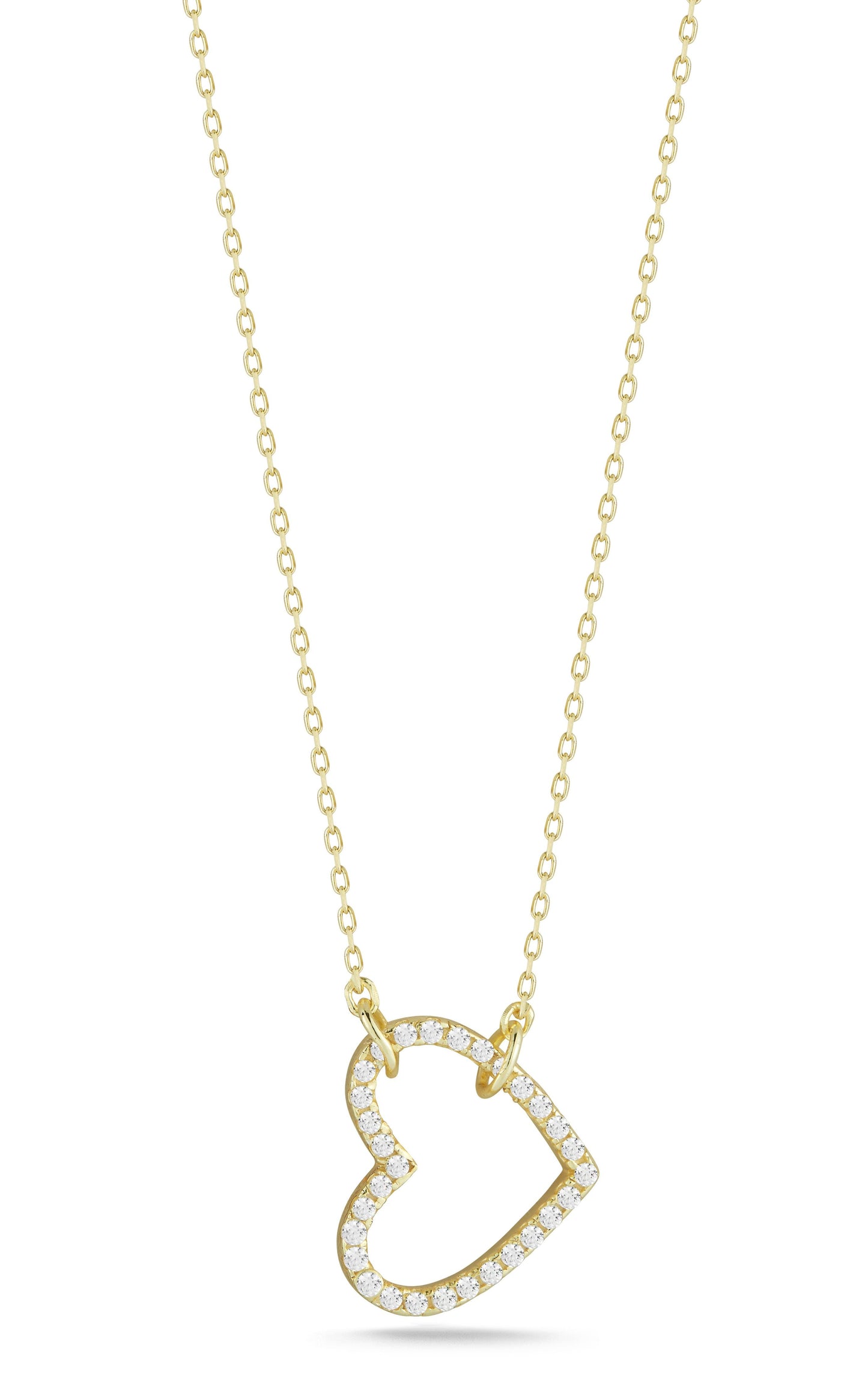 Sterling Silver Sideways Heart Necklace