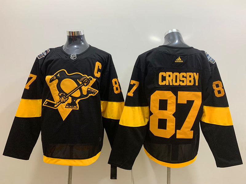 Men's Pittsburgh Penguins sidney crosby #87 Black Player jersey