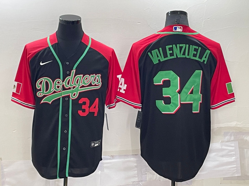 Men's Los Angeles Dodgers Fernando Valenzuela #34 Black Game Player jersey
