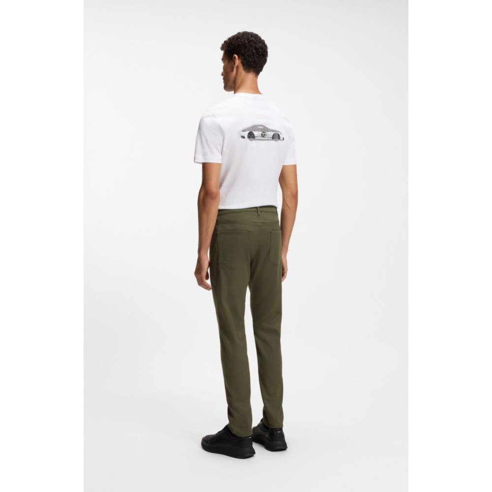 Porsche x tapered-fit pants in stretch denim
