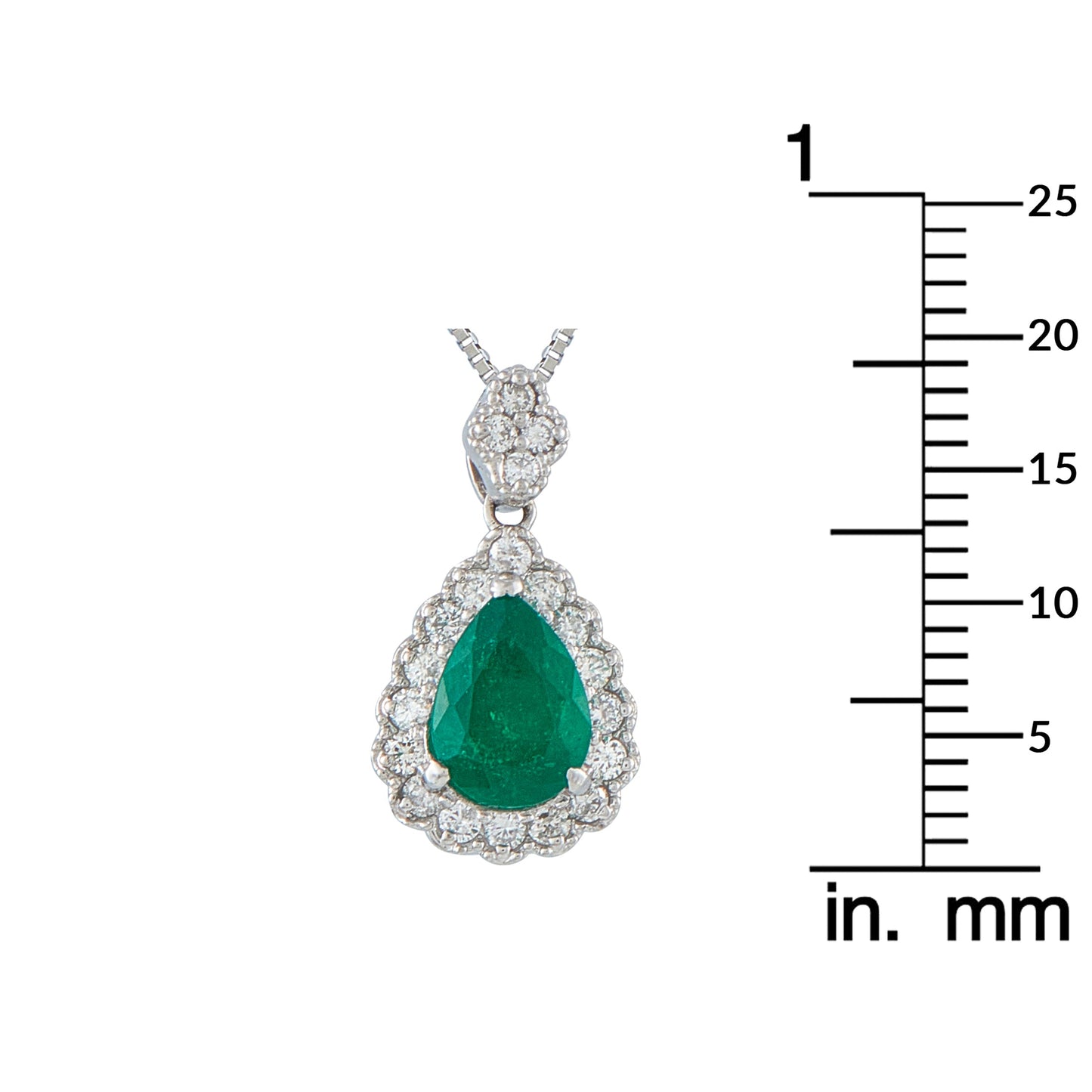 LB Exclusive Platinum 0.36ct Diamond and Emerald Pendant Necklace MF17-041426