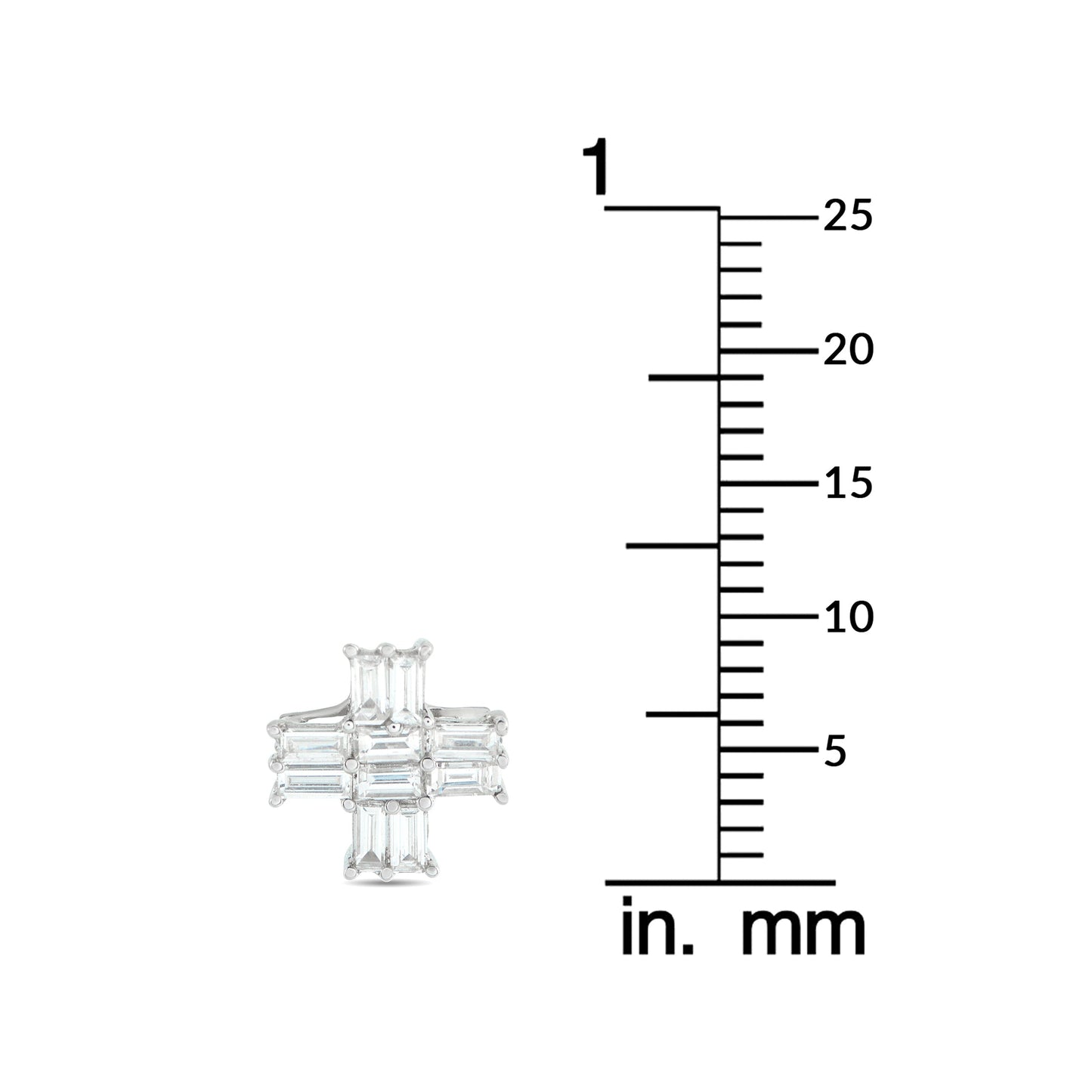LB Exclusive 18K White Gold 0.50ct Diamond Cross Pendant MF16-041326