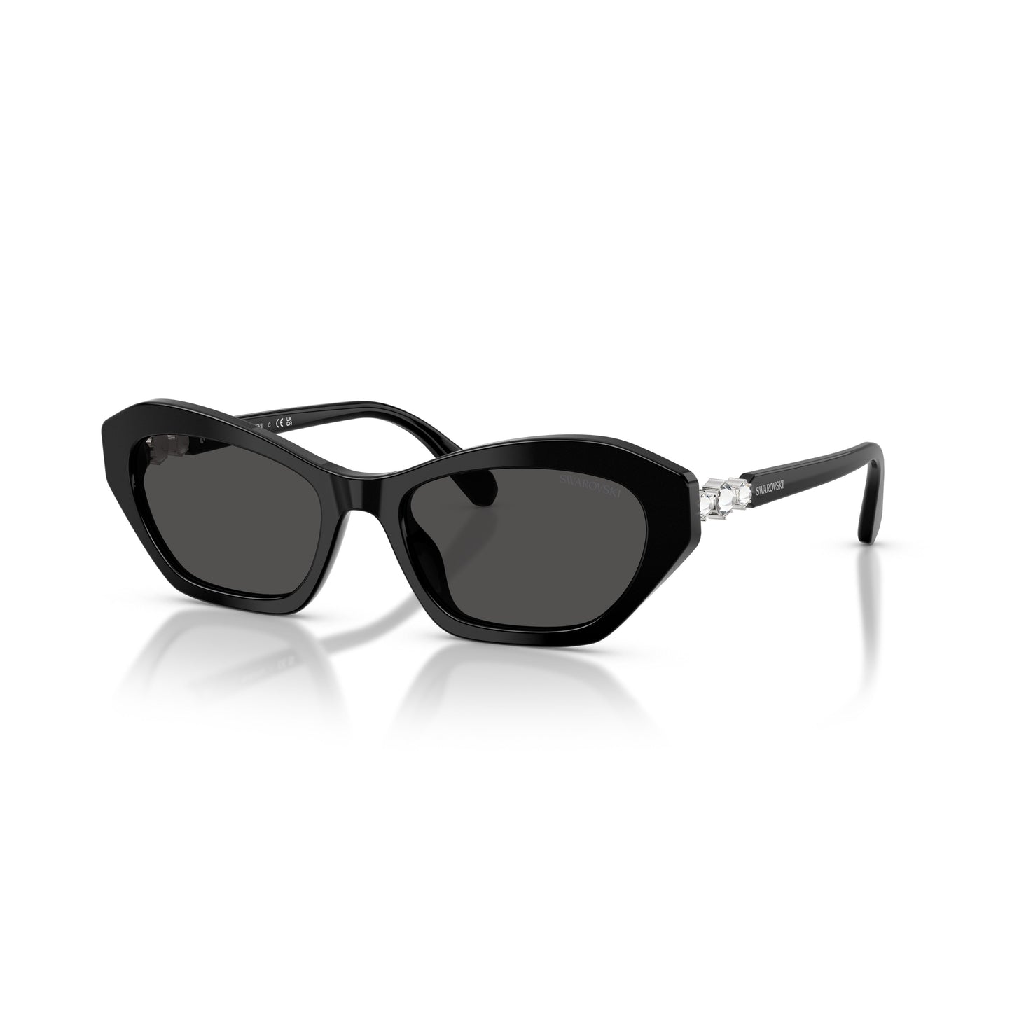 0Sk6048 Angular Sunglasses with Crystal Embellishment