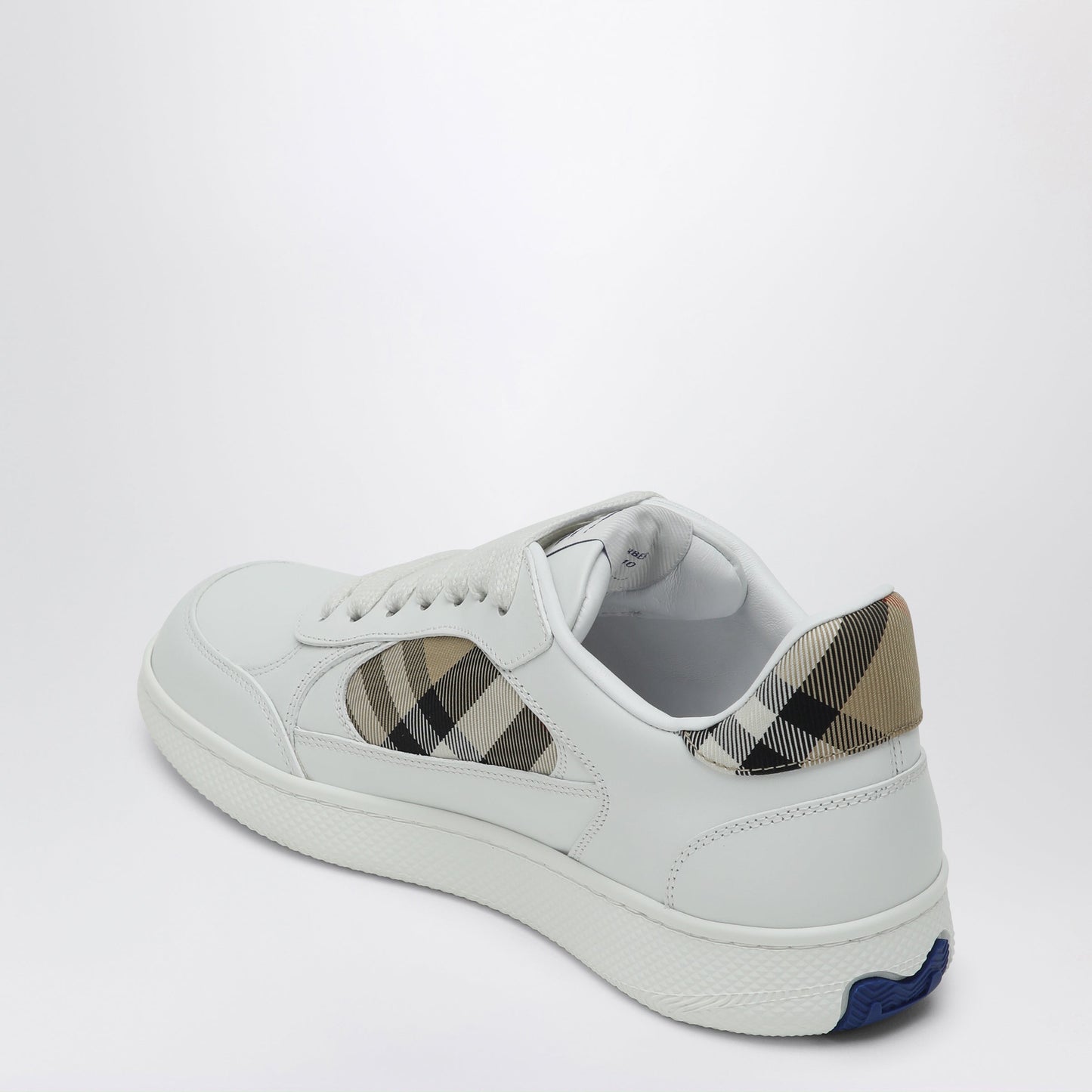 Burberry White Leather Sneaker Terrace And Check Women
