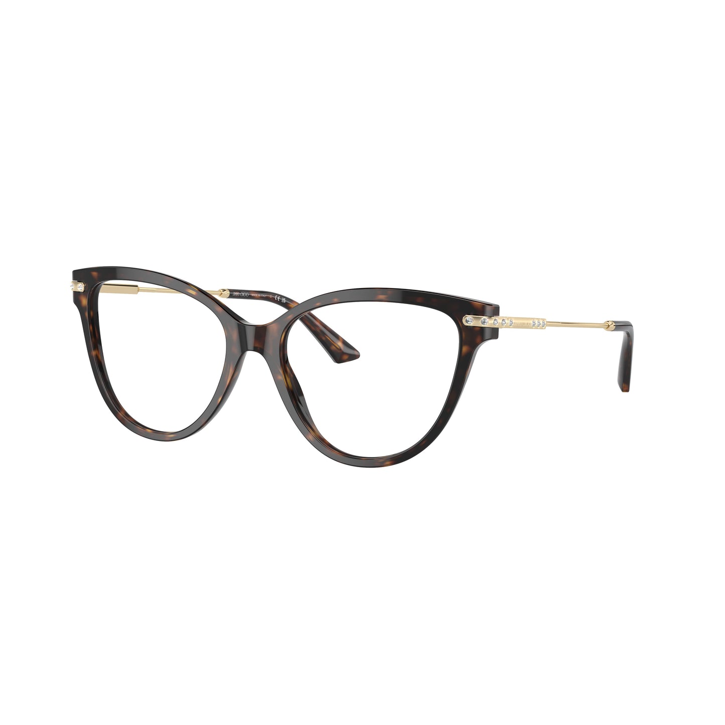 0Jc3001B Cat-Eye Acetate Eyeglasses with Metallic Gold Temples