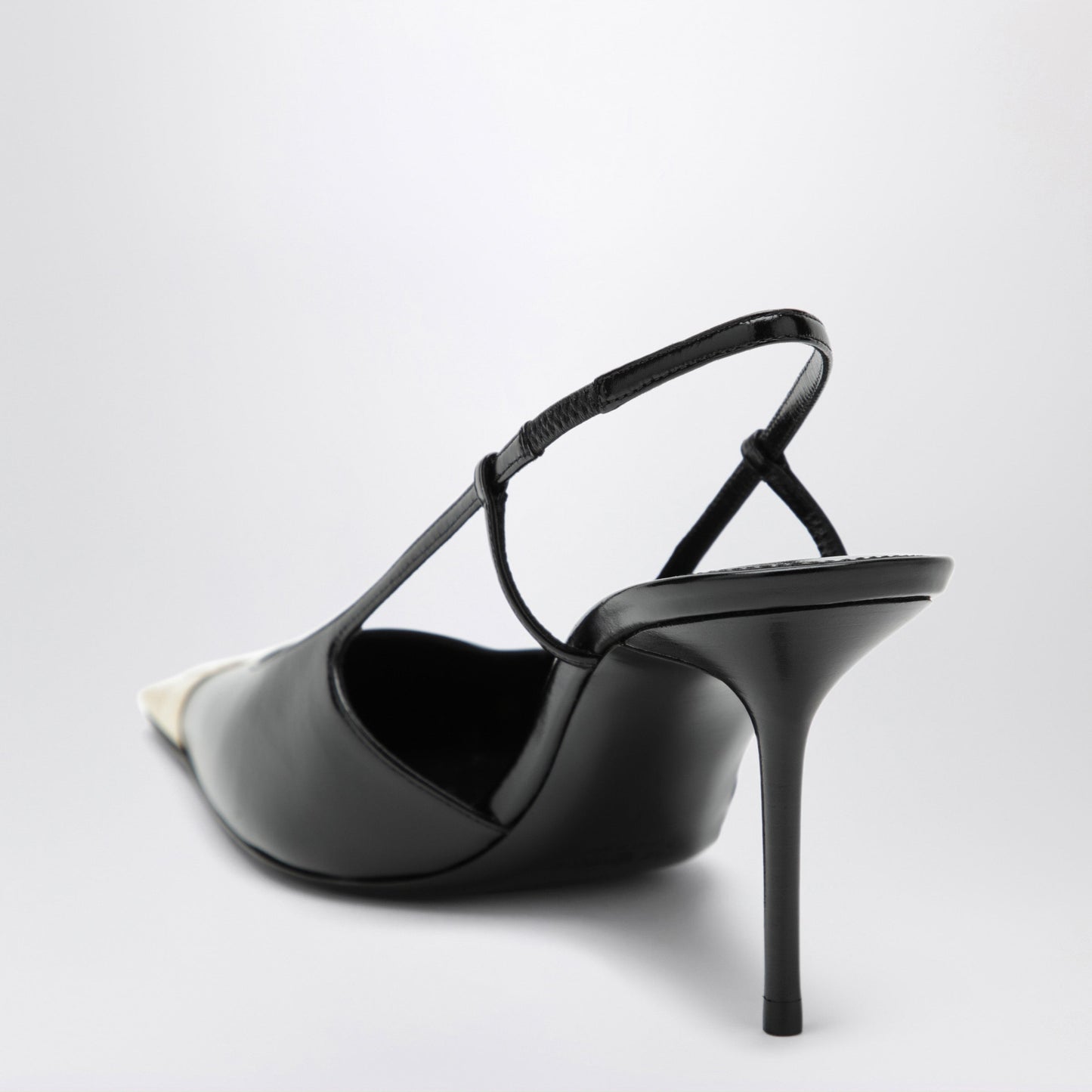 Saint Laurent Jeanne Slingback Pumps In Smooth Black Leather Women