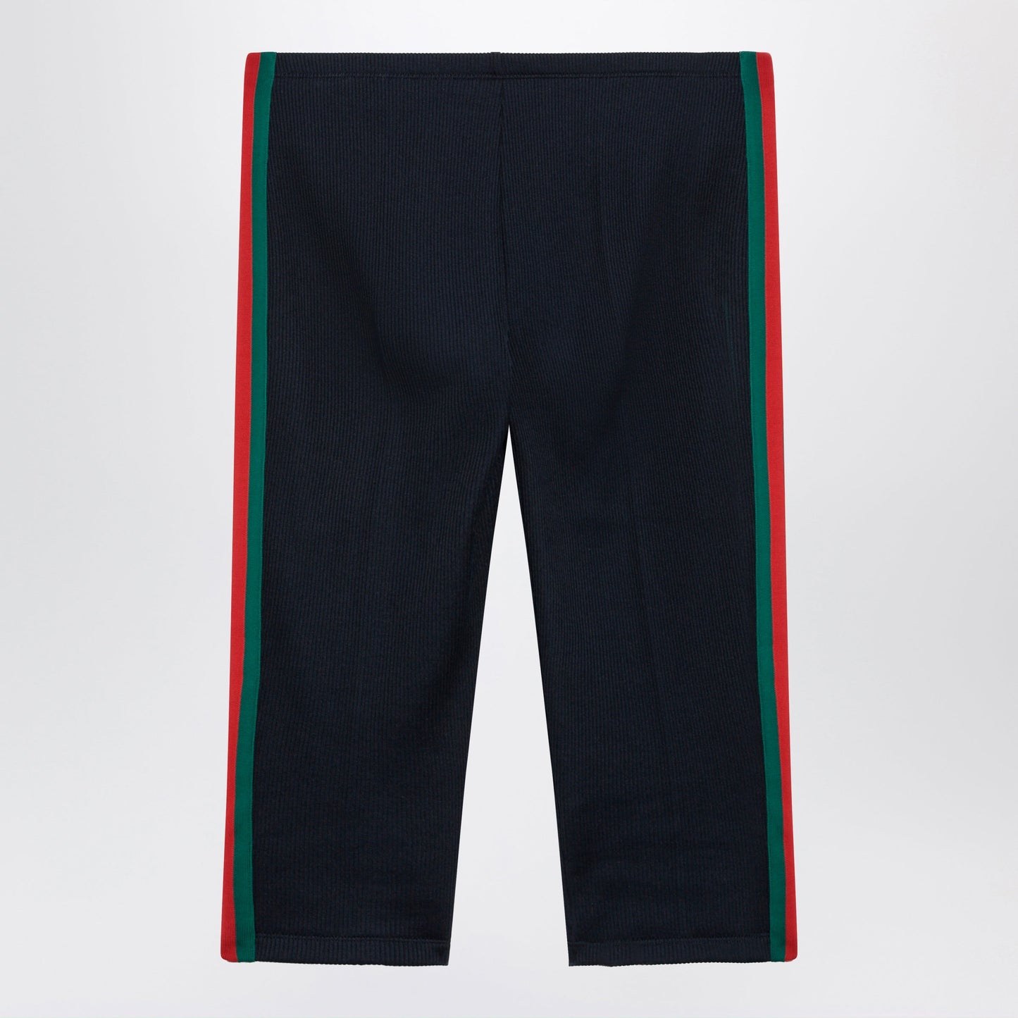 Gucci Ribbed Cotton Jersey Pants With Web, Blue Japan Women