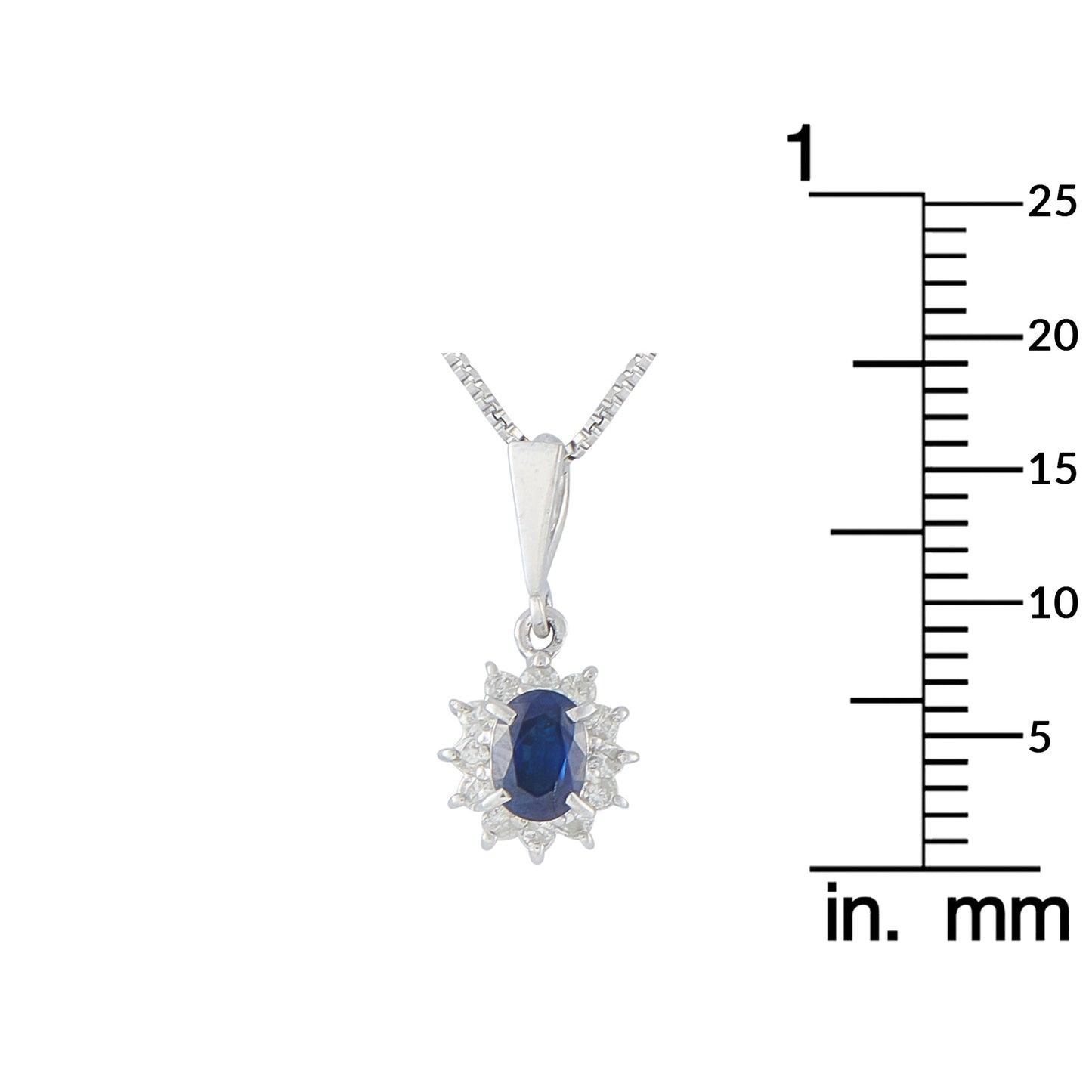 LB Exclusive Platinum 0.15ct Diamond and Sapphire Pendant Necklace MF22-041326