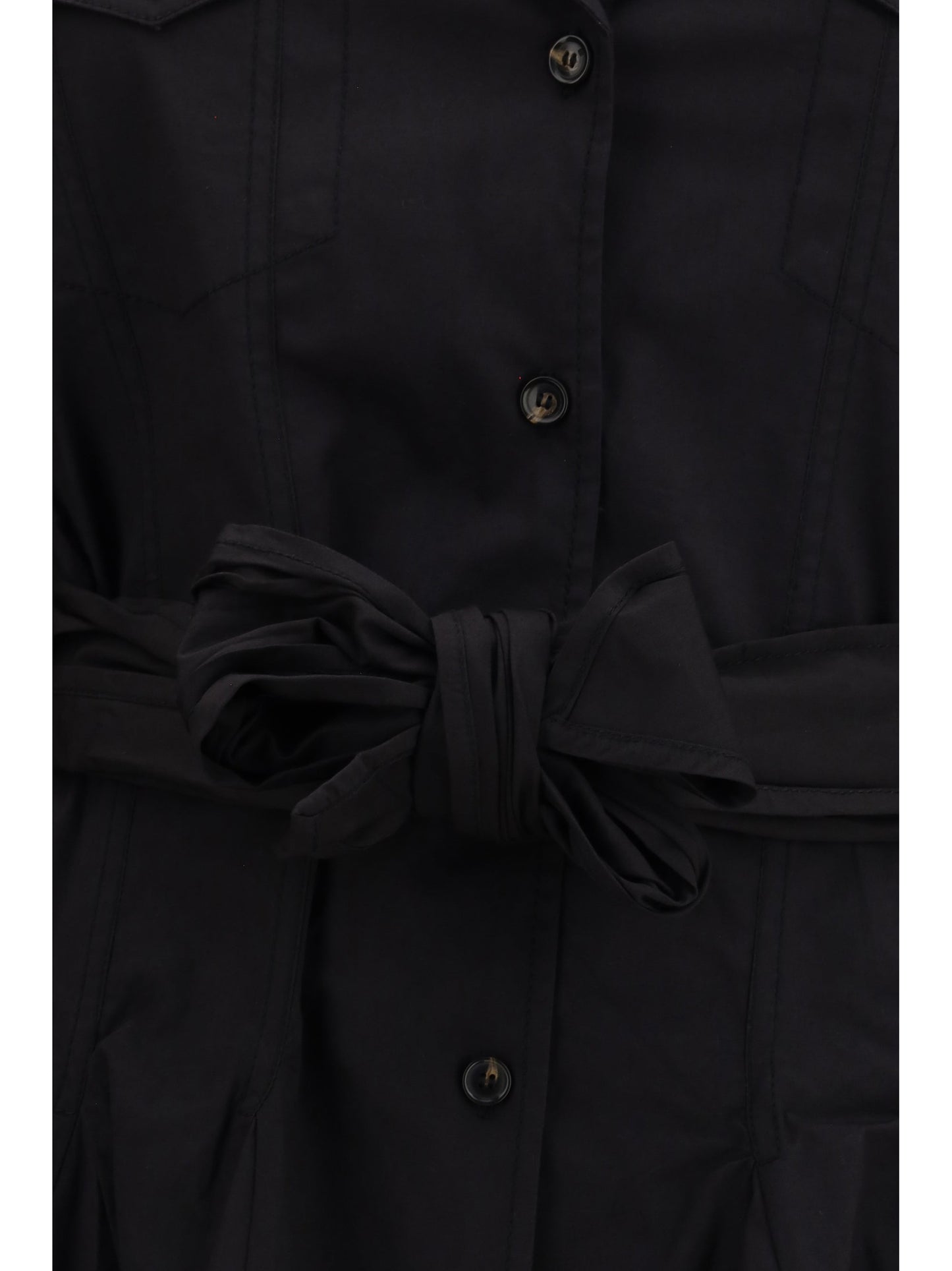 Ganni Women Short Shirt Dress With Belt
