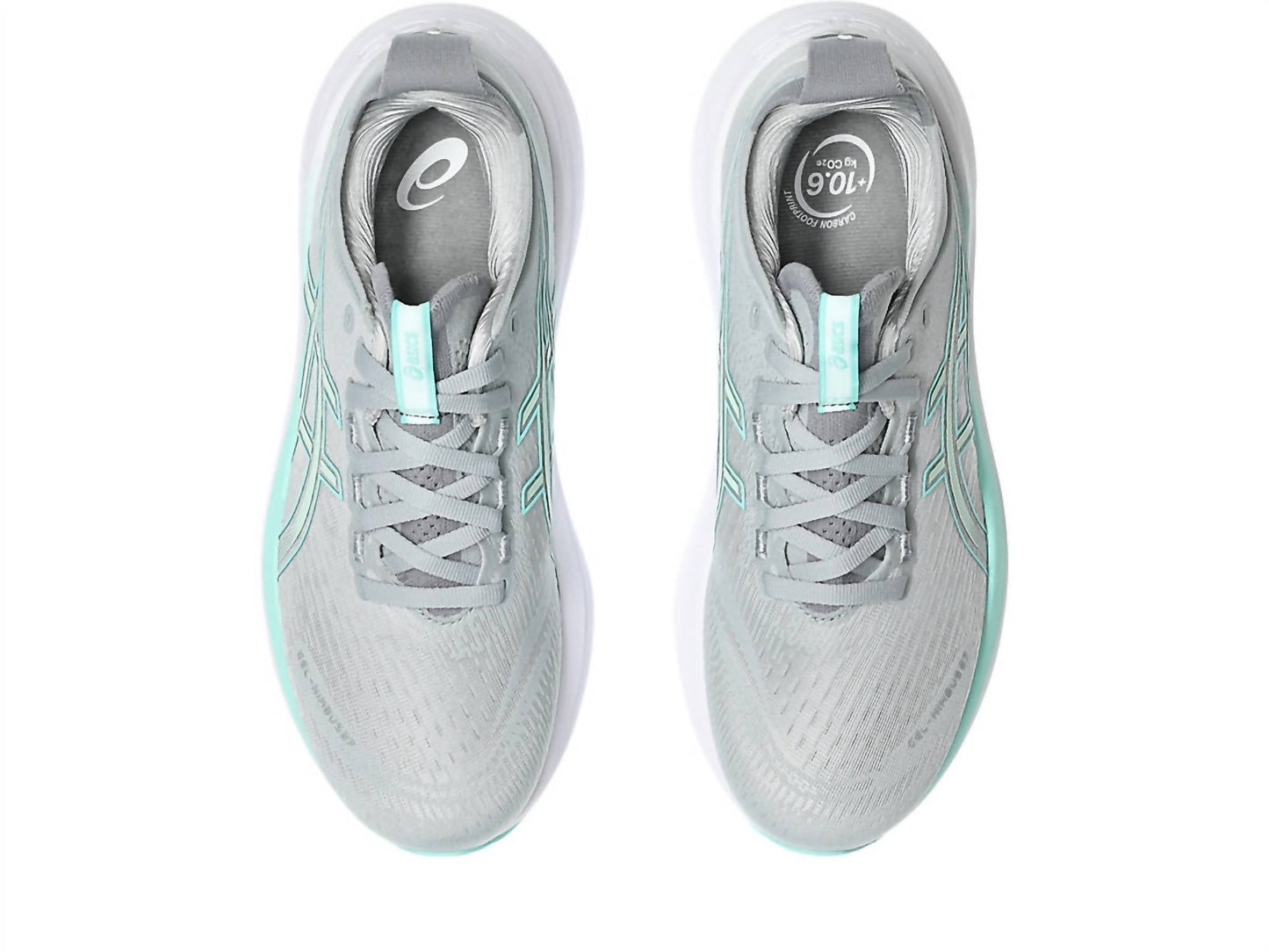 Women's Nimbus 27 Running Shoes In Piedmont Grey/illuminate Mint