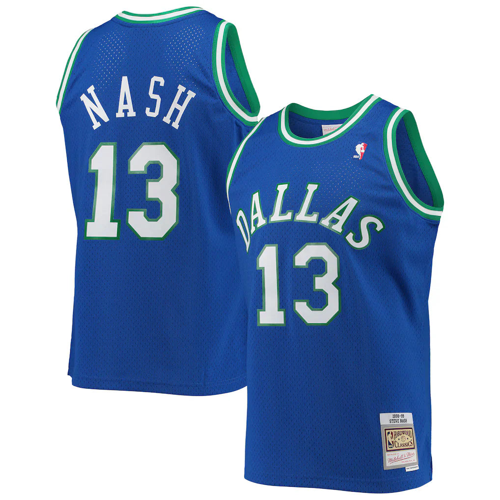 Steve Nash Dallas Mavericks Mitchell & Ness 2025/26 Hardwood Classics Swingman Jersey - Blue