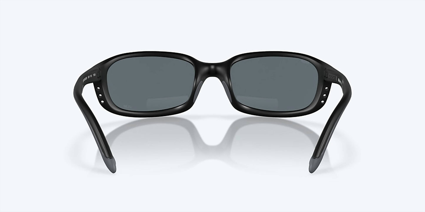 Men's Brine Reader Rectangular Polarized Sunglasses In Matte Black/blue Mirror