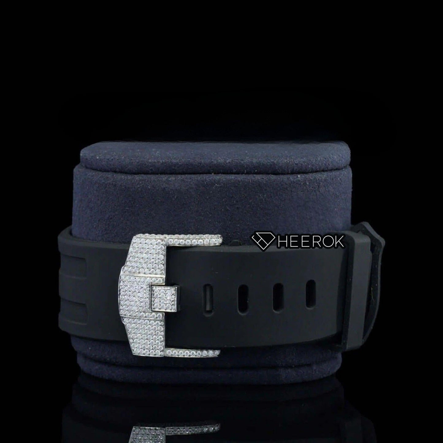 AP Royal Oak Offshore Standard Numerals Chronograph White Dial Diamond Bezel Moissanite Diamond Black Rubber Strap