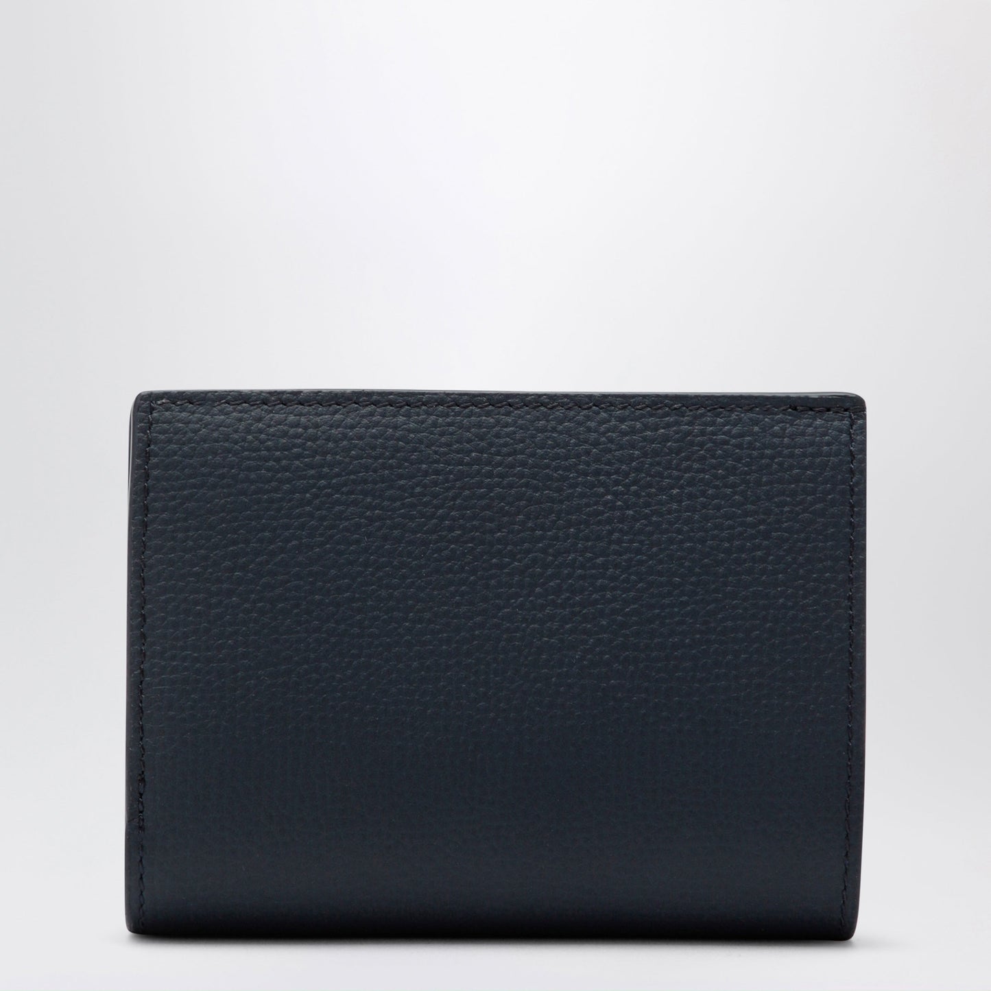 Loewe Anagram Compact Wallet In Hammered Calfskin, Navy Women