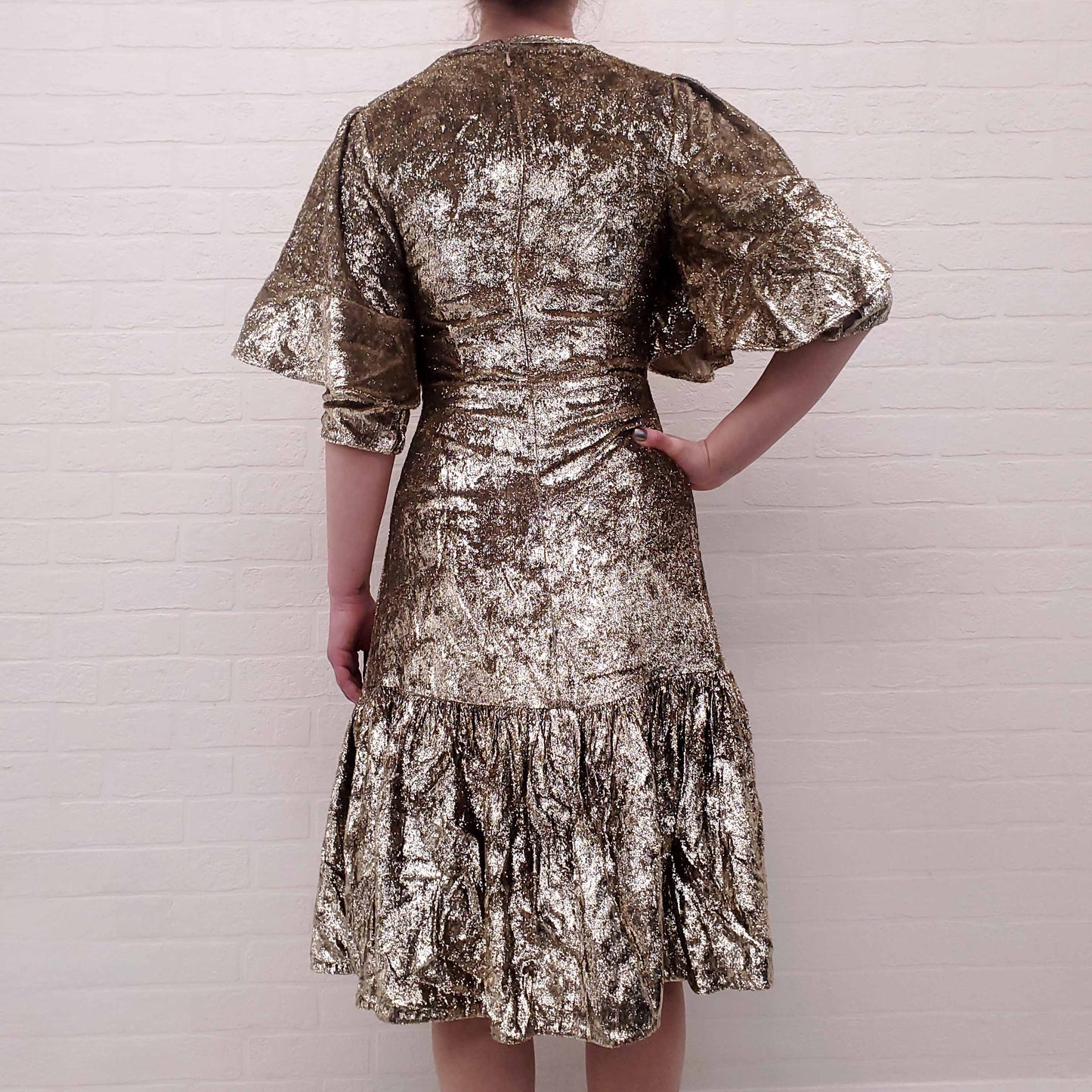 CO GOLD VELVET DRESS - SIZE M