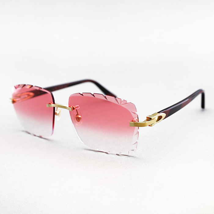 Cartier Custom C Décor Burgundy Acetate Sunglasses by MEG
