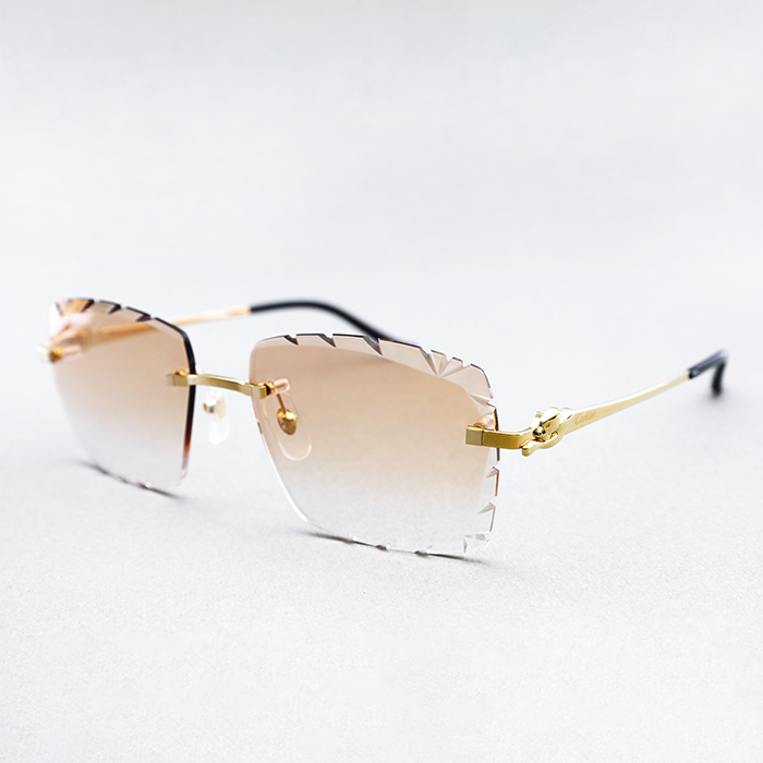 Cartier Custom Panthère Diamond Cut Mykonos Sunglasses by MEG