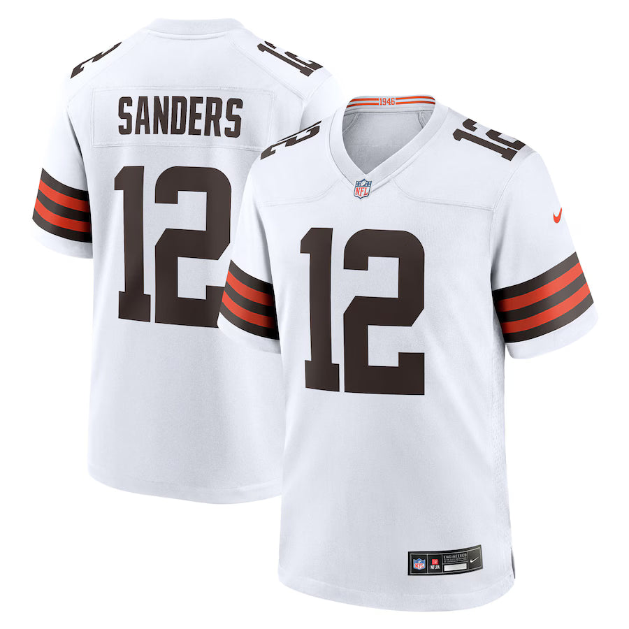 Cleveland Browns Game Road Jersey 2025 Draft - White - Shedeur Sanders