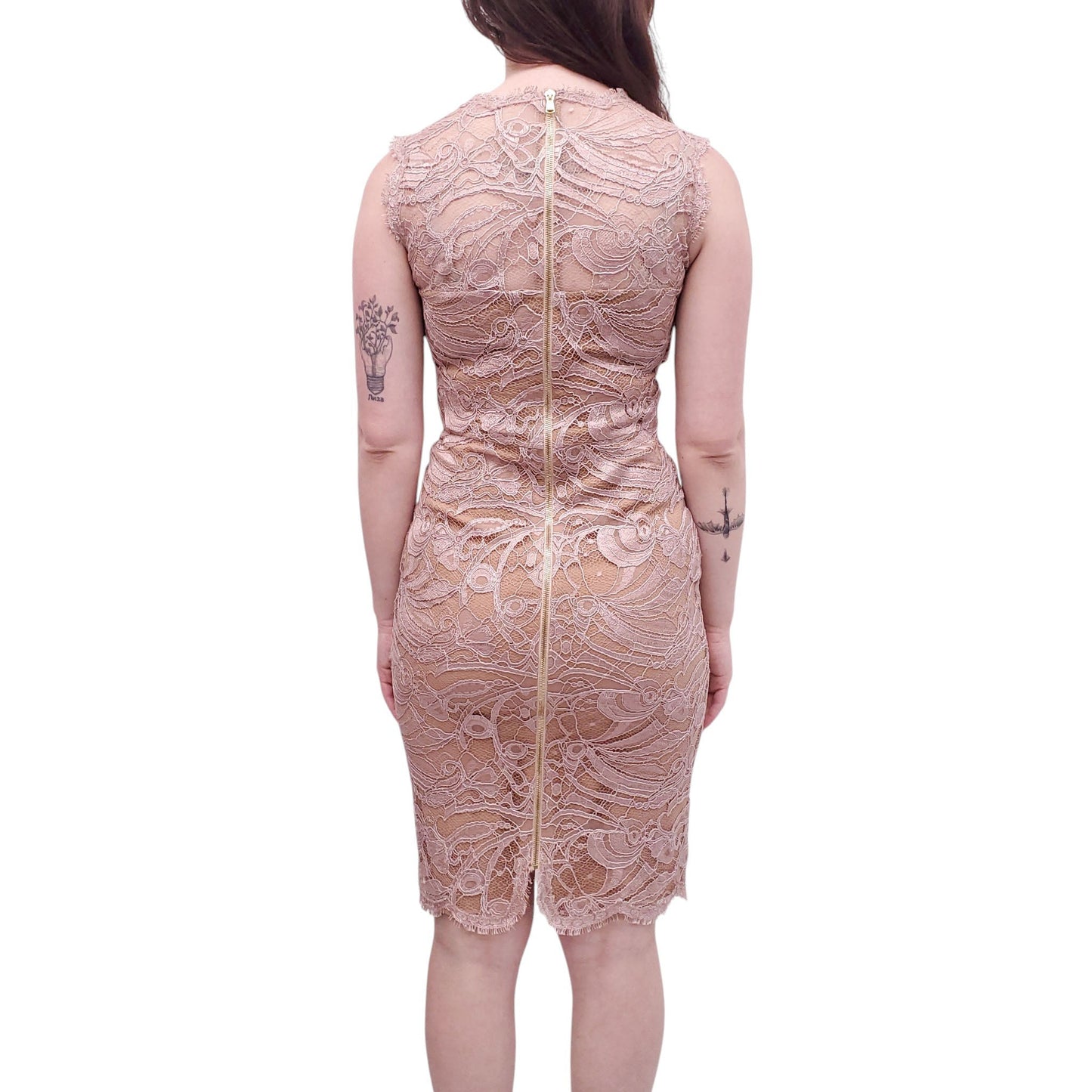 EMILIO PUCCI BLUSH PINK LACE OVERLAY DRESS - SIZE 8