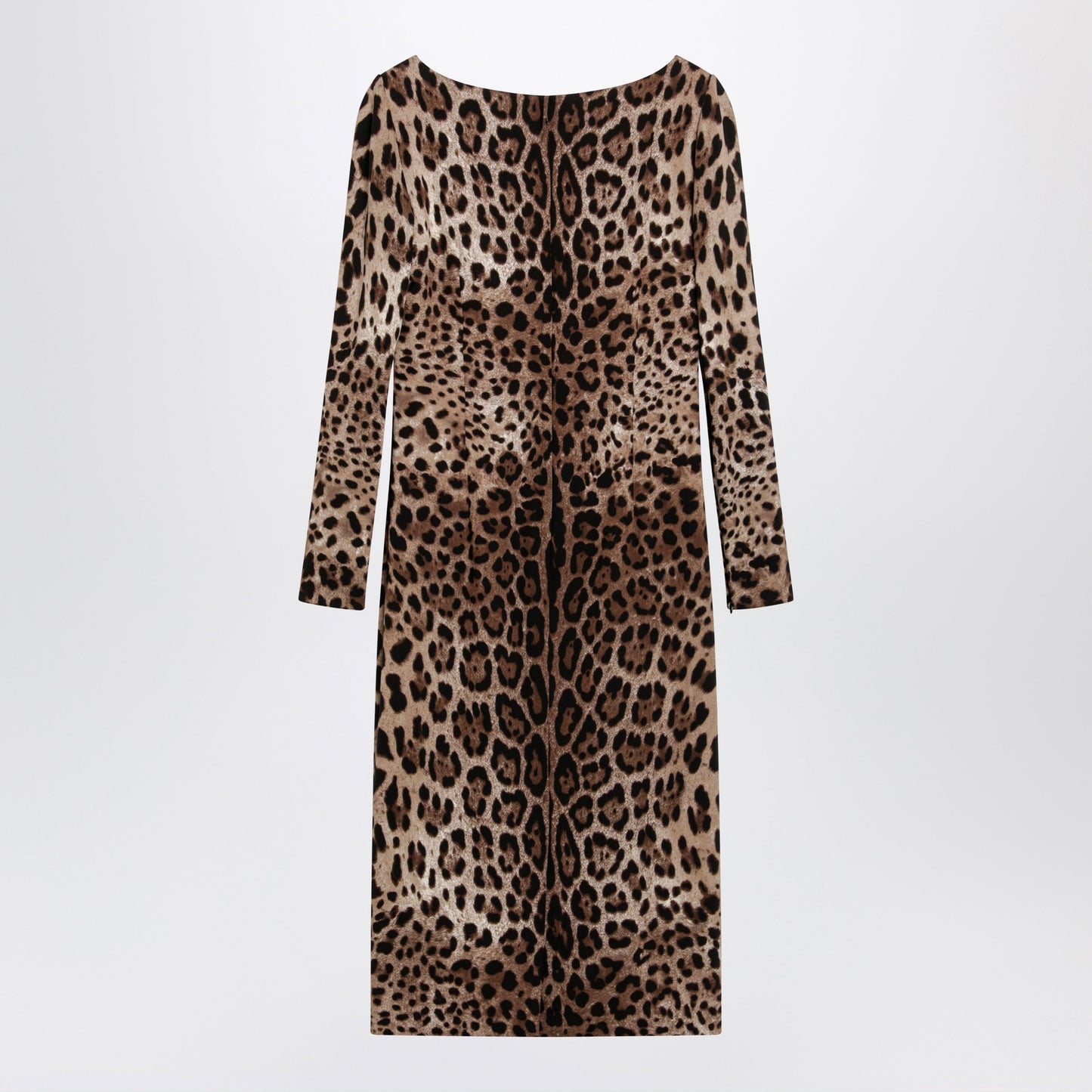 Dolce&Gabbana Leopard-Print Long-Sleeve Dress In Viscose Women