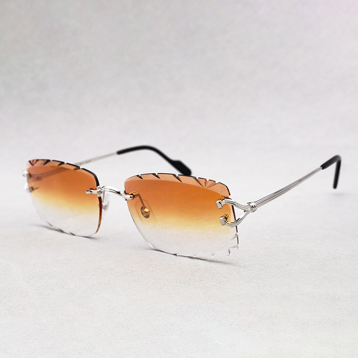 Cartier Custom Double C Godron Platinum Sunglasses by MEG