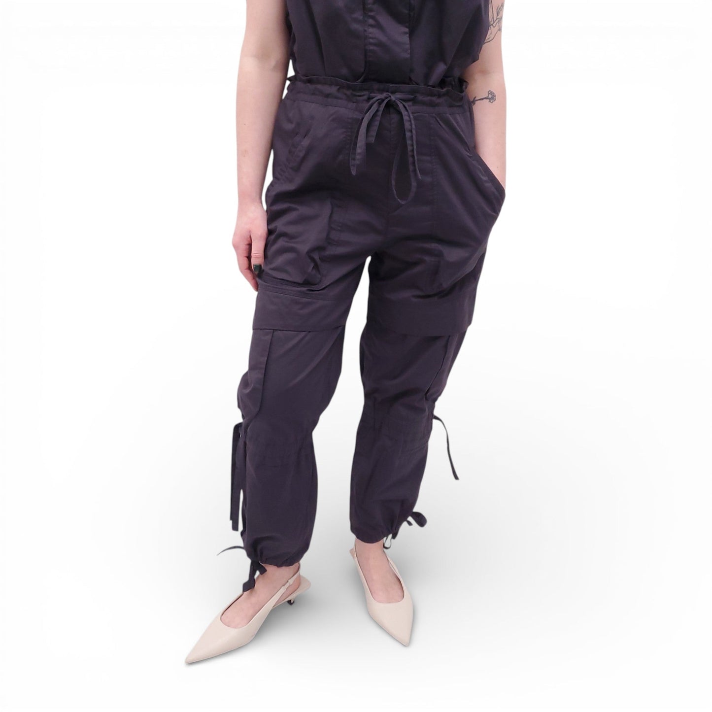 ISABEL MARANT NAVY COTTON PANTS SET - SIZE 40/38