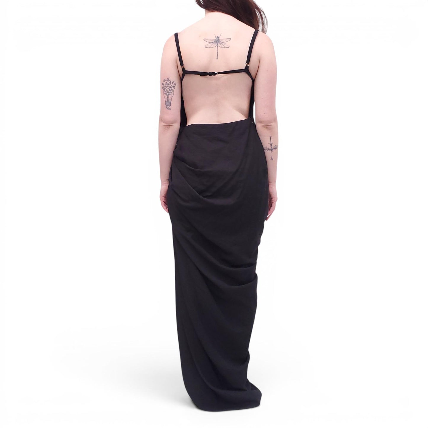 JACQUEMUS BLACK 'LE SPLASH' RUCHED DRESS - SIZE 42