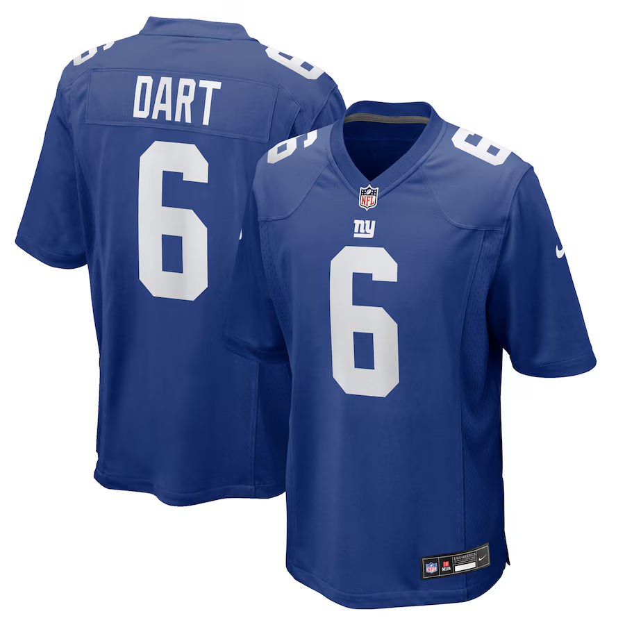 Jaxson Dart New York Giants 2025 Draft First Round Pick Game Jersey - Royal