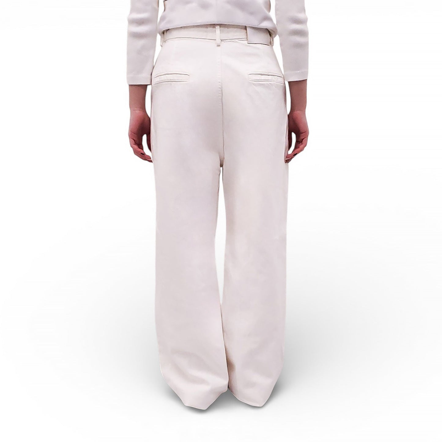 LOULOU STUDIO WHITE WIDE LEG DENIM JEANS - SIZE 29
